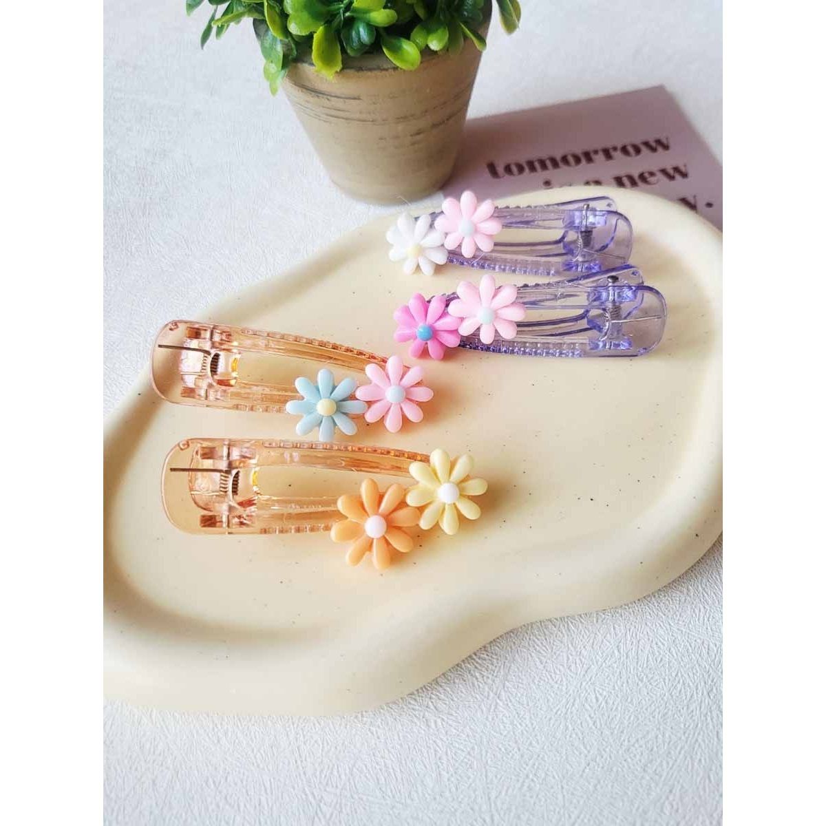 2 Pcs Flower Hair Clip Set