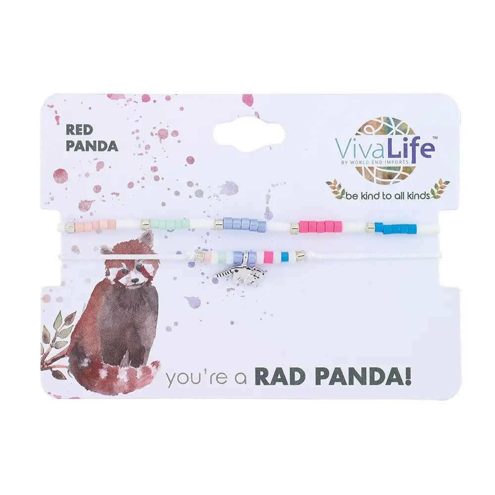 Red Panda Seabead Bracelet Set of 2