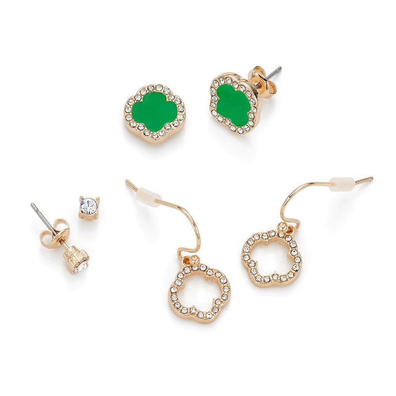 Pavé Edge Earrings - Set of 3