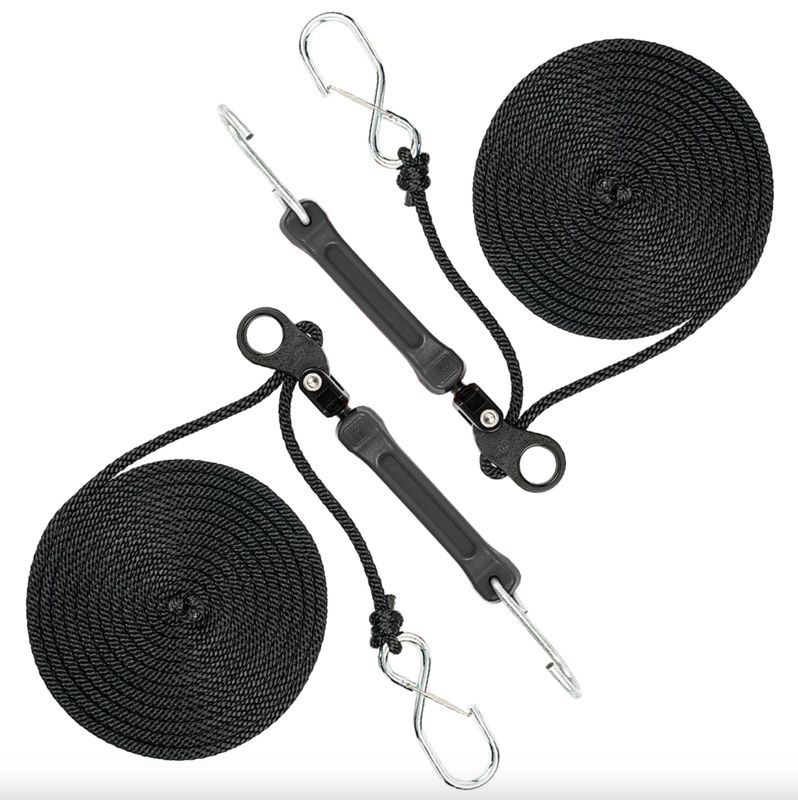 Perfect Tie Down - 12' Rope Lock Tie Down w/Bungee - Black - 2 Pack