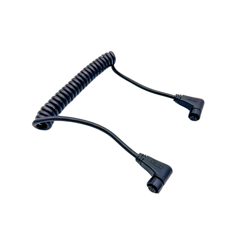 E360 CAN Bus Parallel Cable: 170mm Coiled Wire M12 Connector to M12 Connector [A]