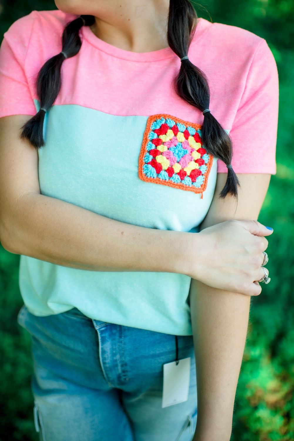 Lovely Melody Crochet Pocket Tee