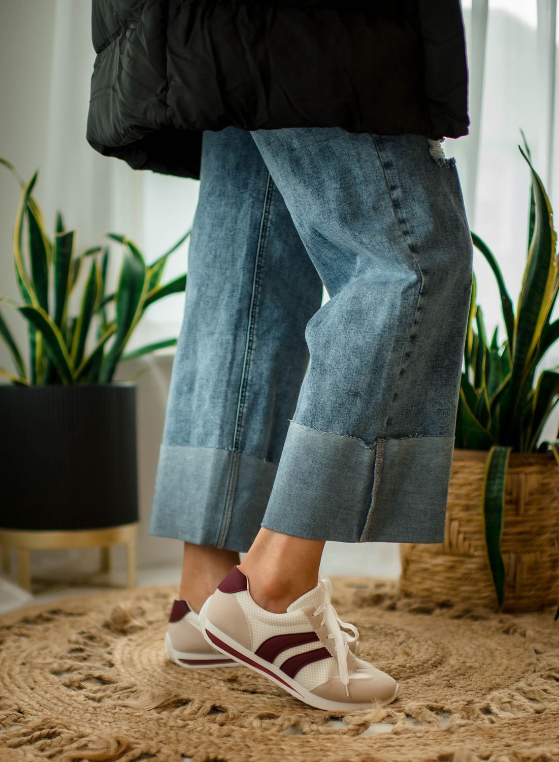 Grey/Crimson Sneakers