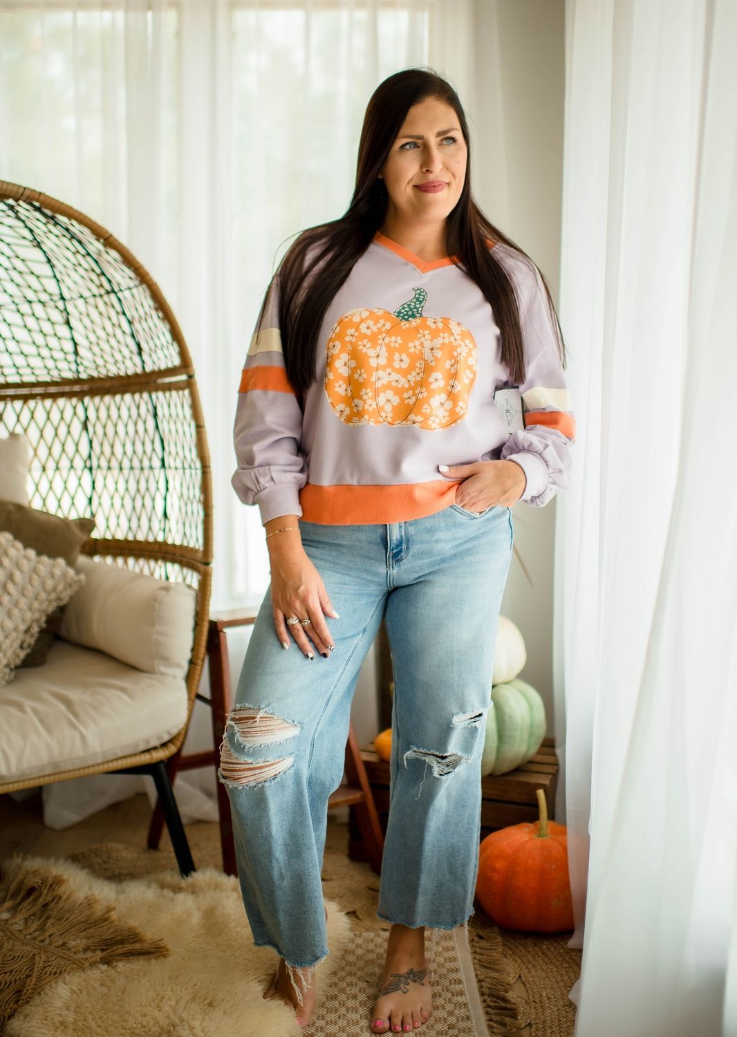 Flying Monkey High Rise Distressed Crop Wide Jeans