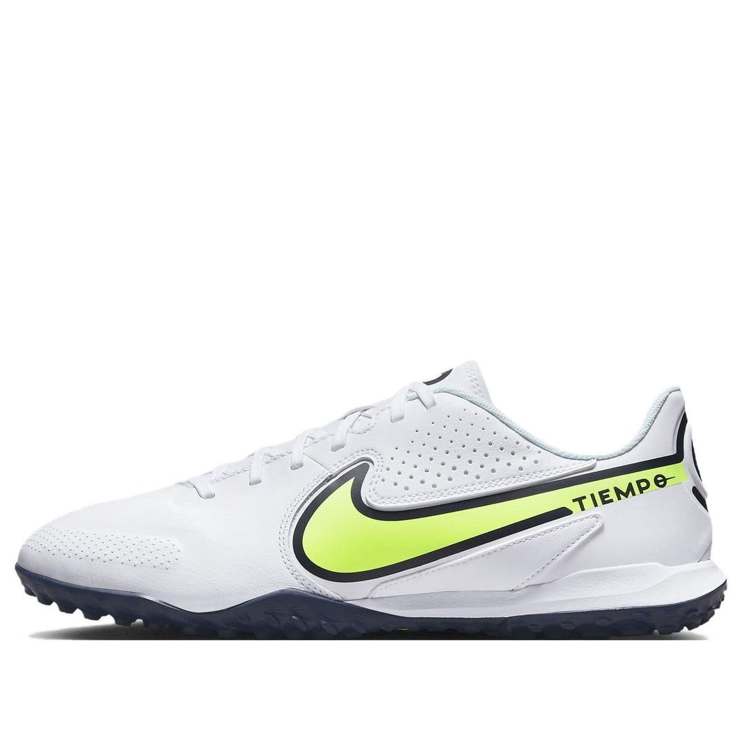 Nike Legend 9 Academy TF, Size/Color: 9.5 - White/Blackened Blue/Yellow