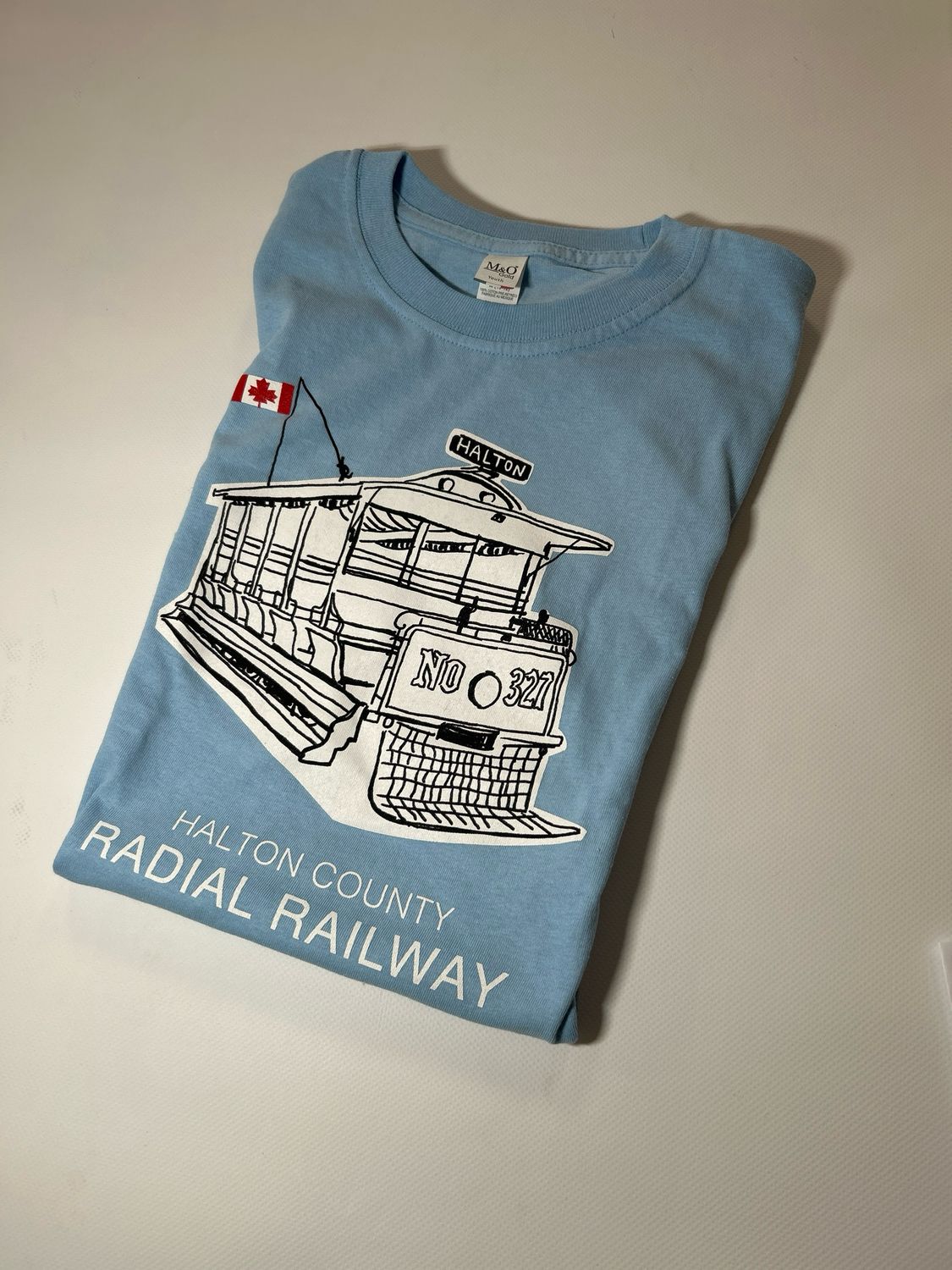 Kids Tee Shirt - Light Blue with 327 Design