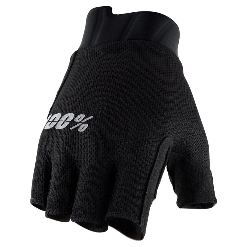 100% Exceeda Gel Short Finger Road Gloves, Black, X-Large (XL)
