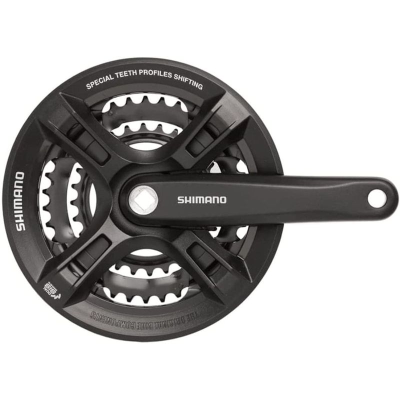 Shimano, Crankset, FC-M311-L,  6/7/8 Speed, 170MM, 42X32X22T, w/ Chainguard, Black