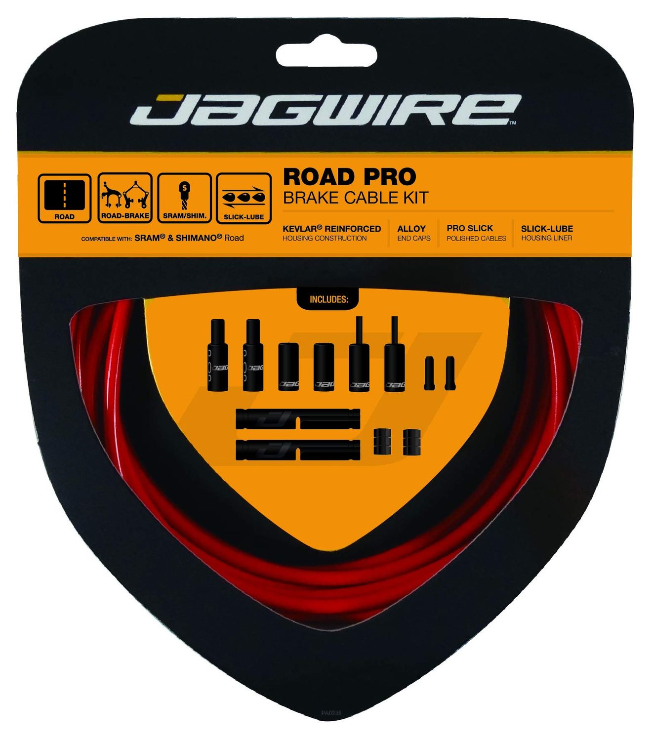 Jagwire, Road Pro, Brake Cable &amp; Housing Kit, Red