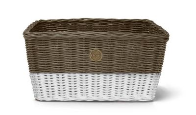 Linus, Basket, Farmers Basket, Treated Wicker, Grey/White