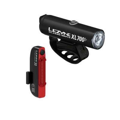 Lezyne, Classic Drive XL/Stick Drive +, Light, Front and Rear, Black, Set