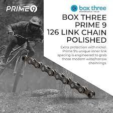 Box, Chain, Three, Prime 9, 126L, 8/9 Speed, Silver