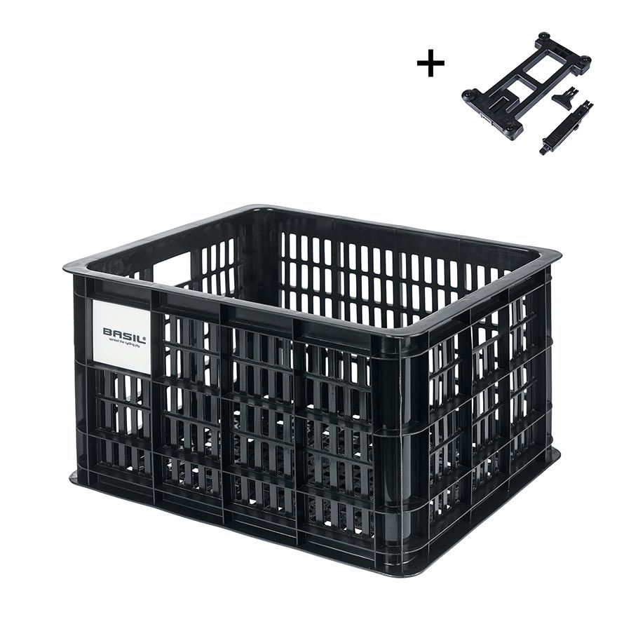 Basil, Bicycle Crate M, Basket, MIK, Black