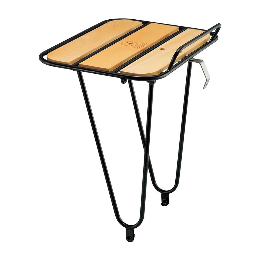 Minoura, Front Rack, KCL-4FB, Black w/ Wood Base