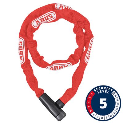 Abus, Steel-O-Chain 5805K Chain with key lock, 5mm x 75cm (5mm x 2.5'), Red