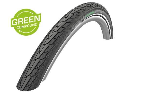 Schwalbe, Tire, Road Cruiser, 26 x 1.75", Black w/Reflex, Green Comp, K-Guard, SBC, Wire