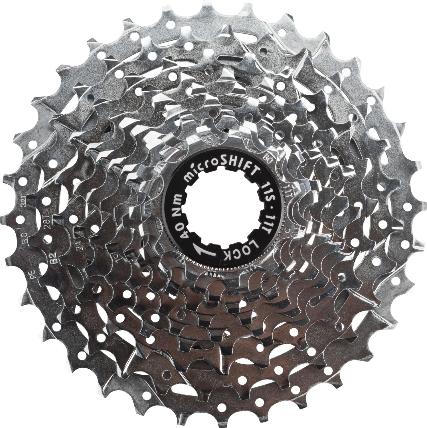 microSHIFT H11 Cassette - 11 Speed, 11-34T, Silver, Chrome Plated