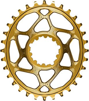 absoluteBLACK, Chainring, Oval Direct Mount, 32t, SRAM 3-Bolt, 3mm Offset, Gold