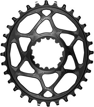 absoluteBLACK, Chainring, Oval Direct Mount, 32t, SRAM 3-Bolt, 3mm Offset, HG+ Chain, Black