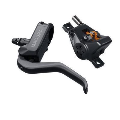 Magura, Disc Brake Set, MT A2, Brake and Lever, Front/Left, Post, 2-Piston Caliper, Black
