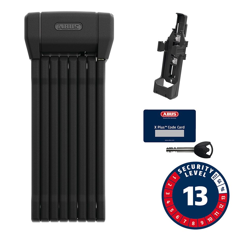 Abus, Folding Lock, Bordo 6200K XPLus, Key, 5mm, 120cm, SH, Black
