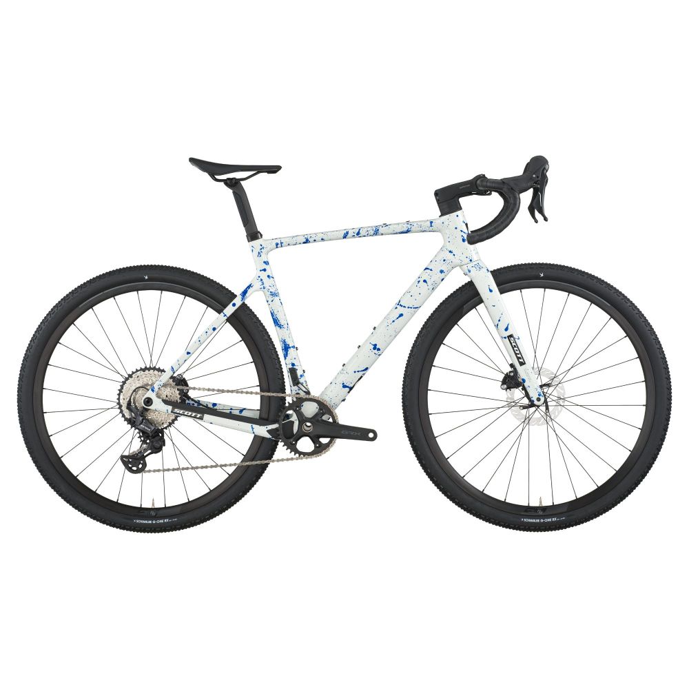 2026 Scott Addict Gravel 30, White/Blue Splatter, XS