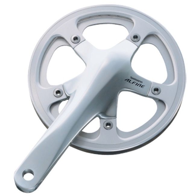Shimano, Crankset, Alfine FC-S501, 1x 42T, BCD:130, HTII w/BSA BB, 170mm, Silver