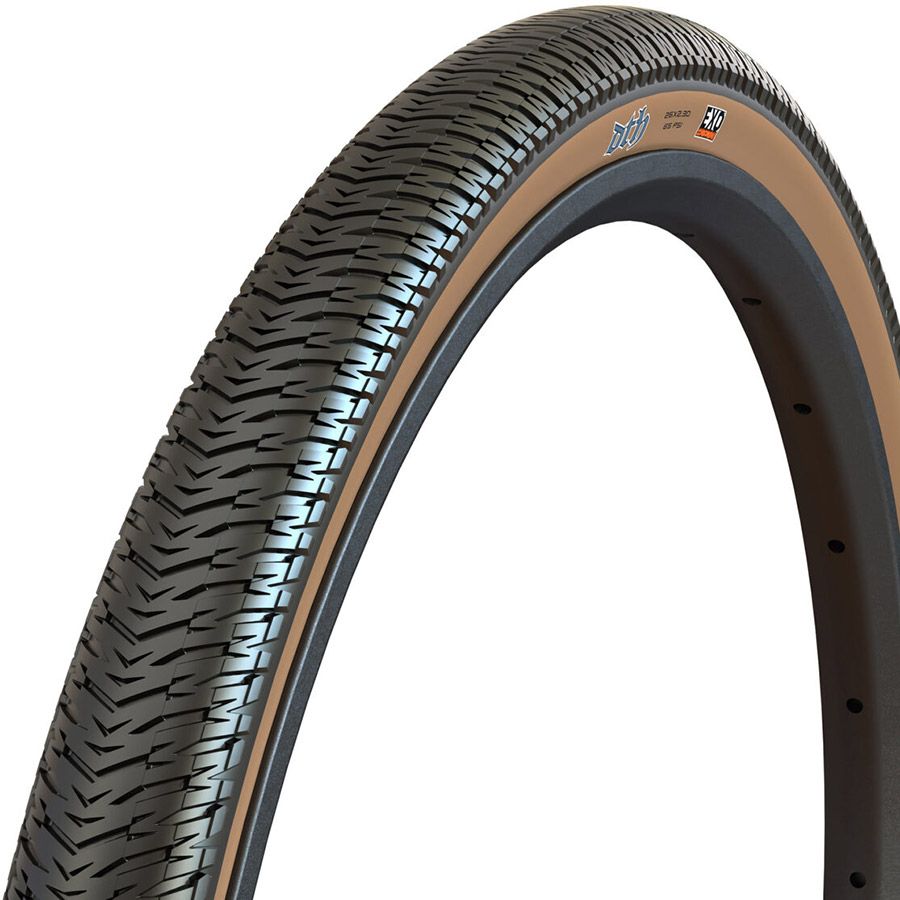 Maxxis, DTH, Tire, 26''x2.30, Folding, Clincher, Single, EXO, 60TPI, Tanwall