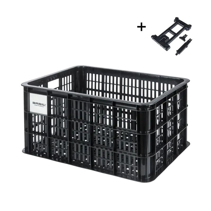 Basil, Bicycle Crate L, Basket, Black