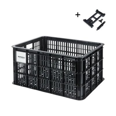 Basil, Bicycle Crate L, Basket, Black