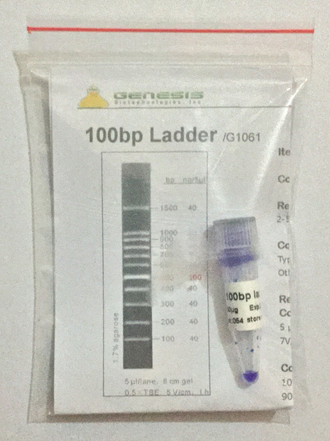 100 bp DNA Ladder - 50 μg