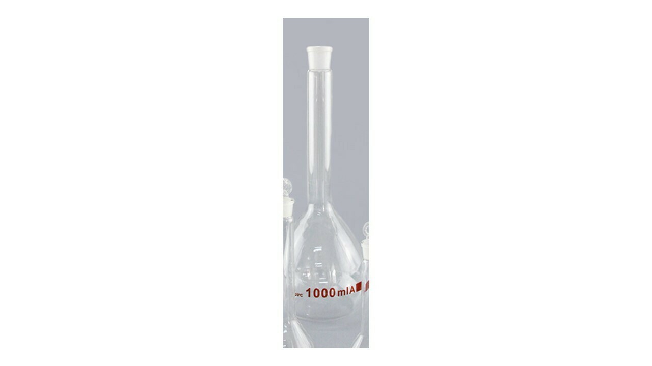 Volumetric Flask w/Glass Stopper Class A 1000 ml 2/Pack