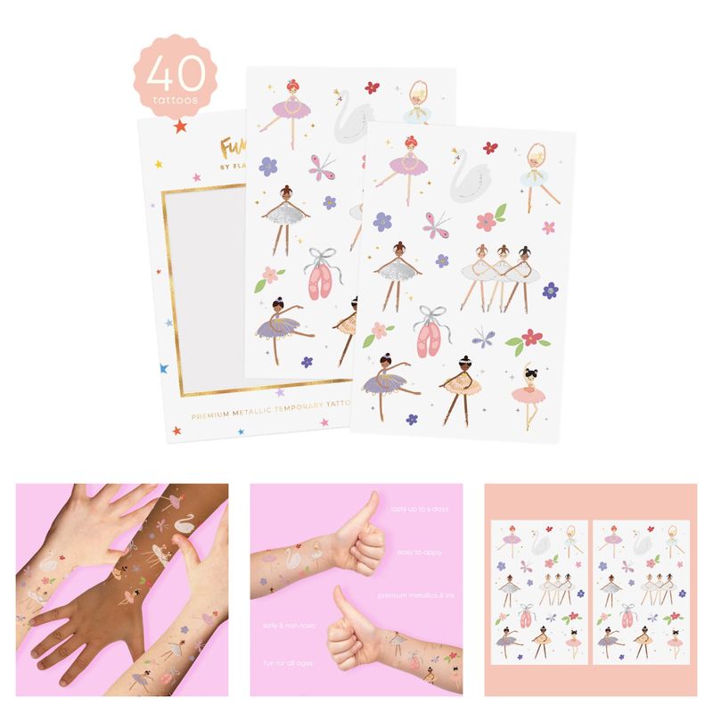 Ballerina Kids Temporary Tattoo Pack