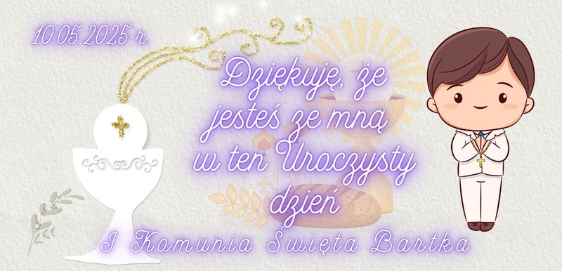 Kubek na Pierwszą Komunię Świętą - pamiątka dla gości