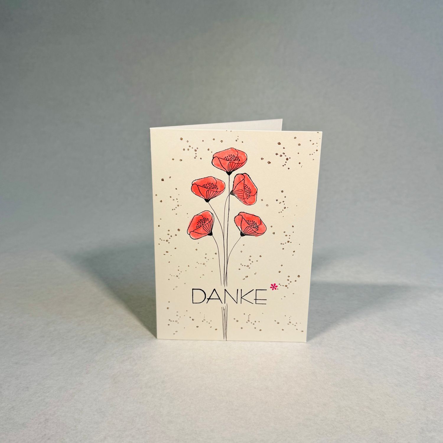 Karte Danke - Mohn