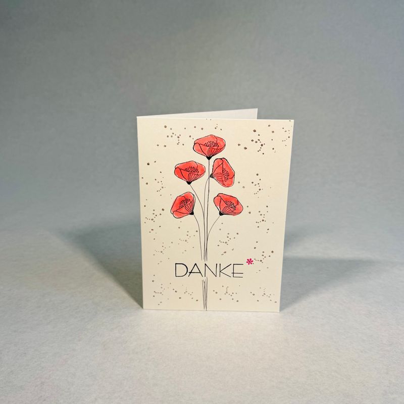 Karte Danke - Mohn
