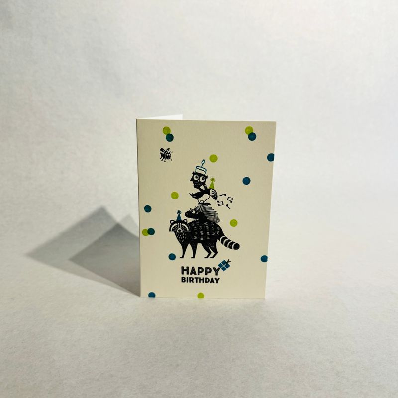 Karte Geburtstag - Tiere blau