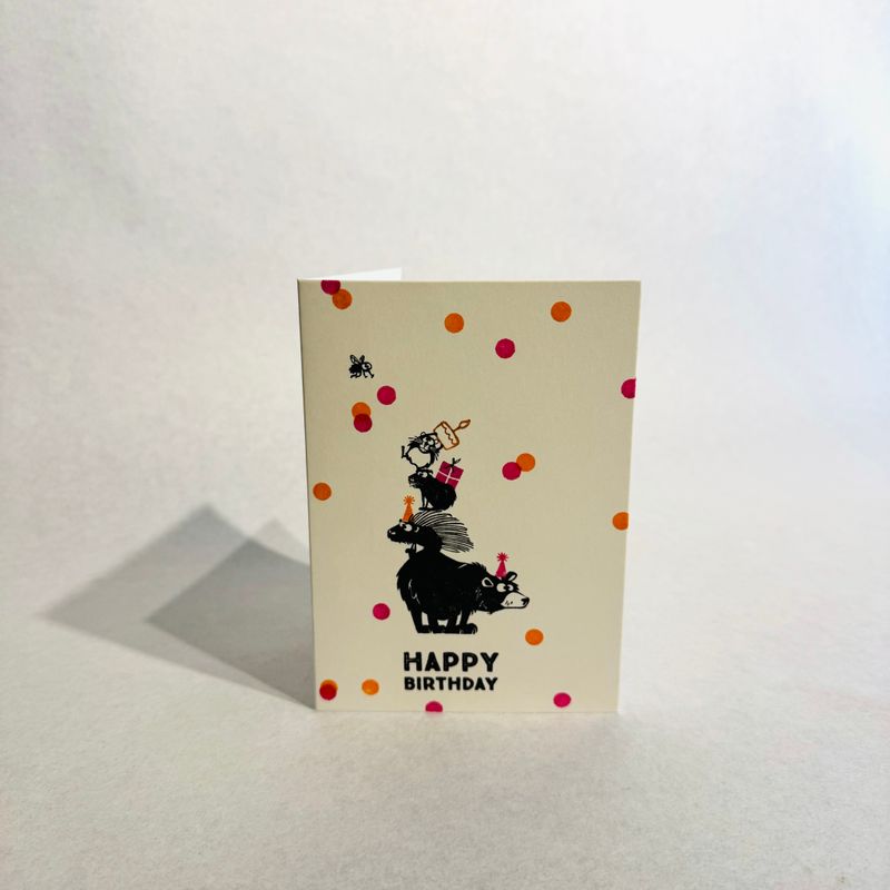 Karte Geburtstag - Tiere pink
