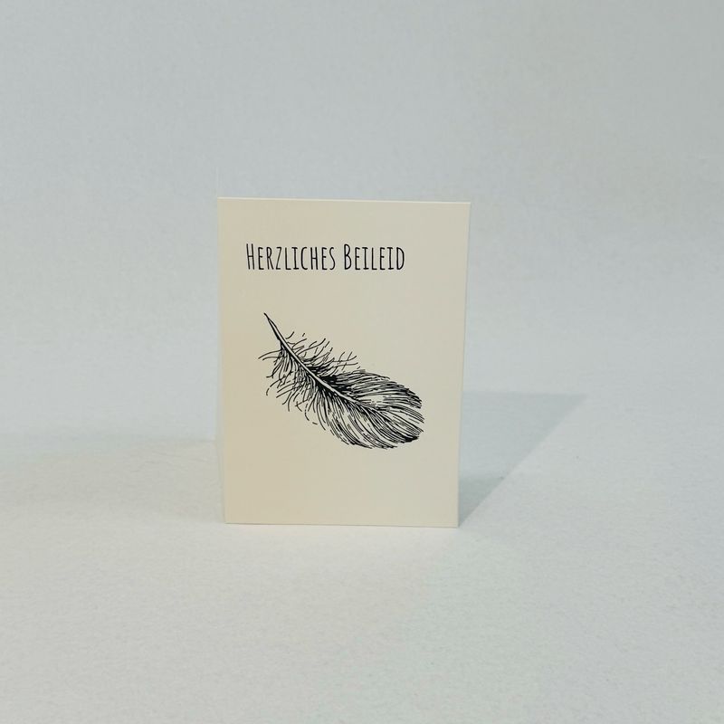 Karte Trauer - Feder