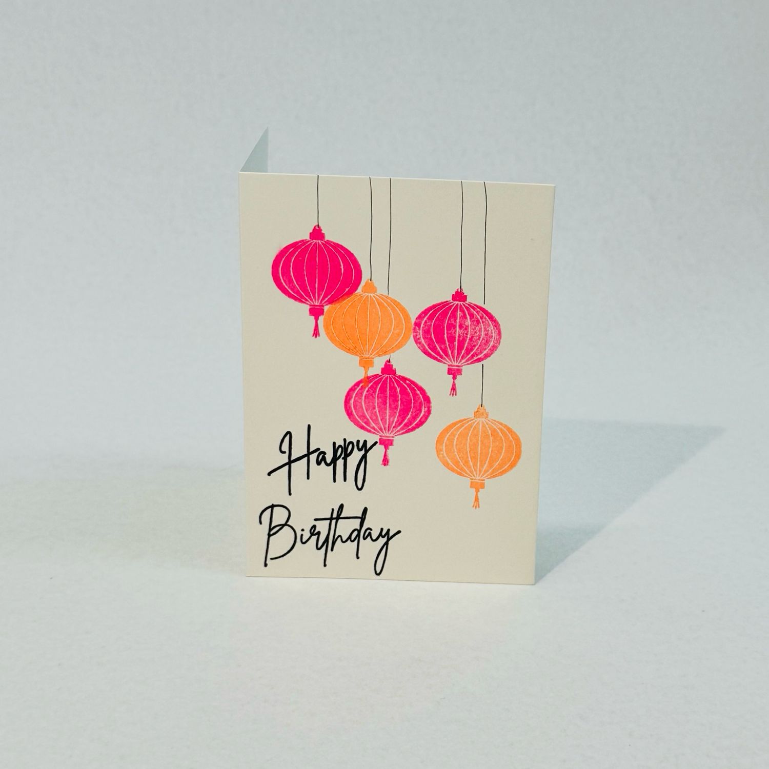 Karte Geburtstag - Neon Lampions
