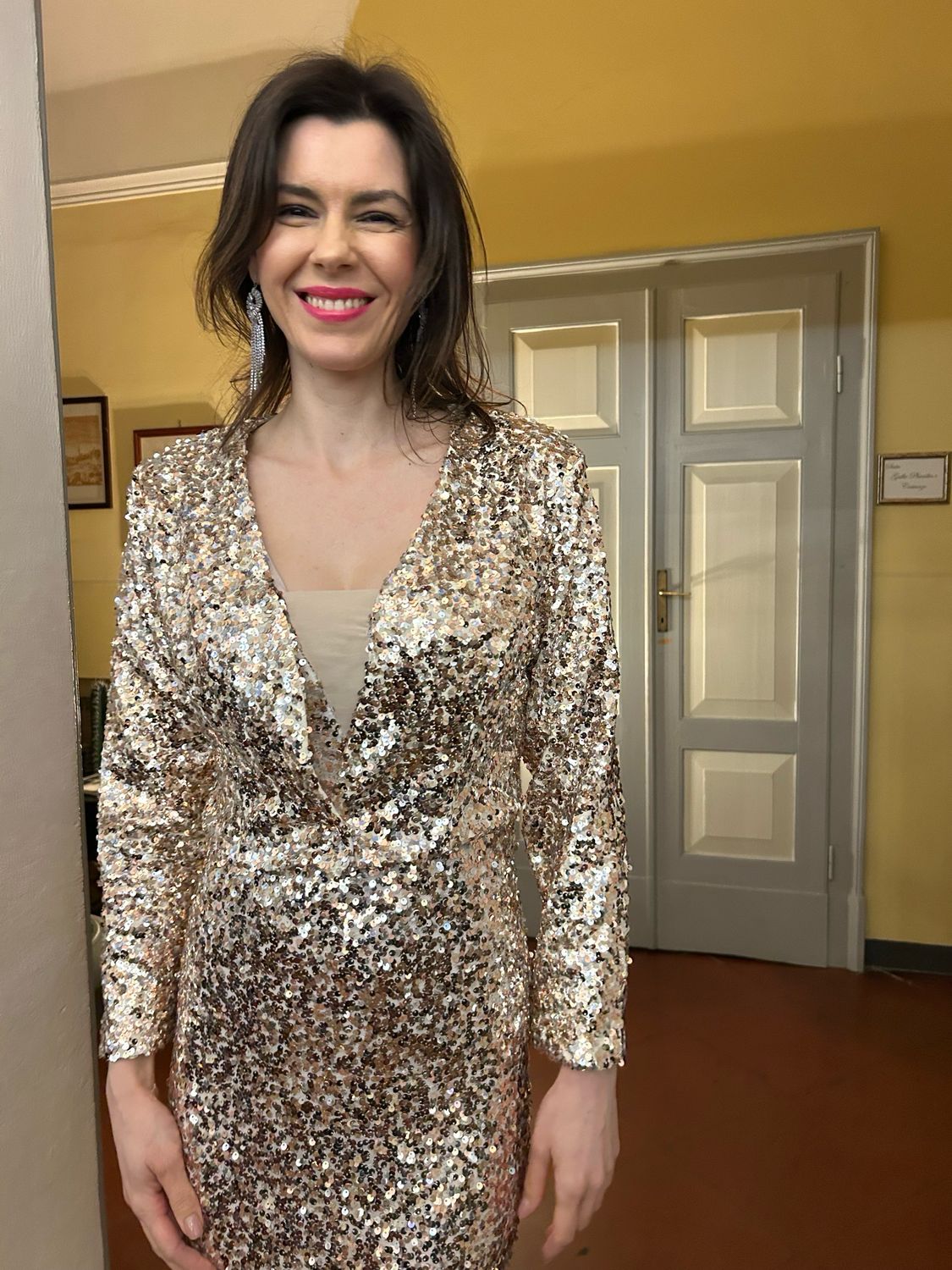 Collezione cerimonia giacca in paillettes oro