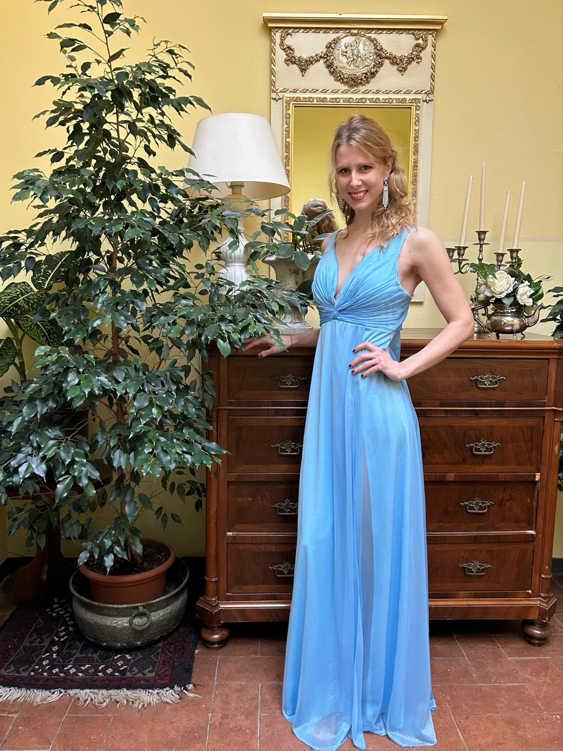 Collezione cerimonia abito nodo azzurro
