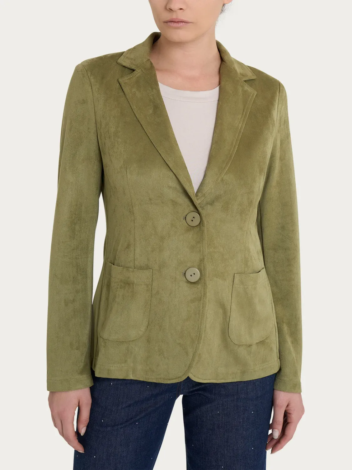 Ragno giacca verde in eco suede