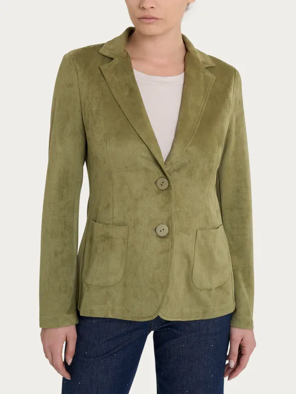 Ragno giacca verde in eco suede