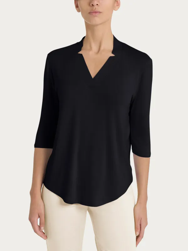 Ragno maglia a V nera