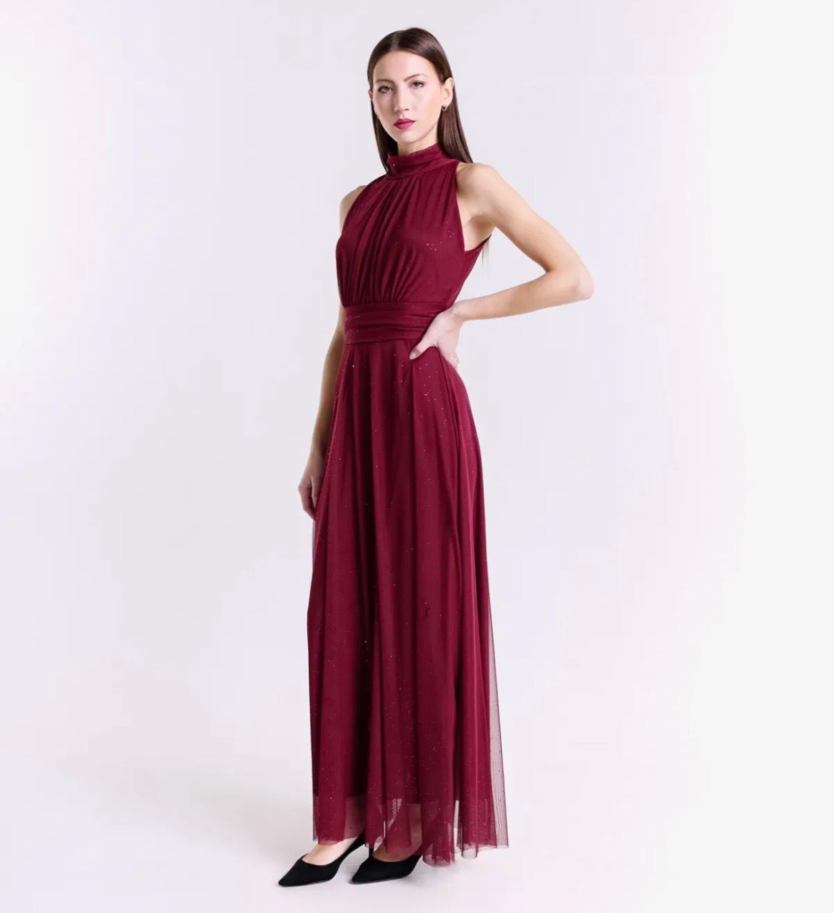 Collezione unica abito Lara lurex vino