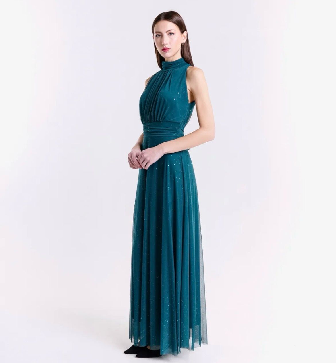 Collezione unica abito Lara lurex petrolio