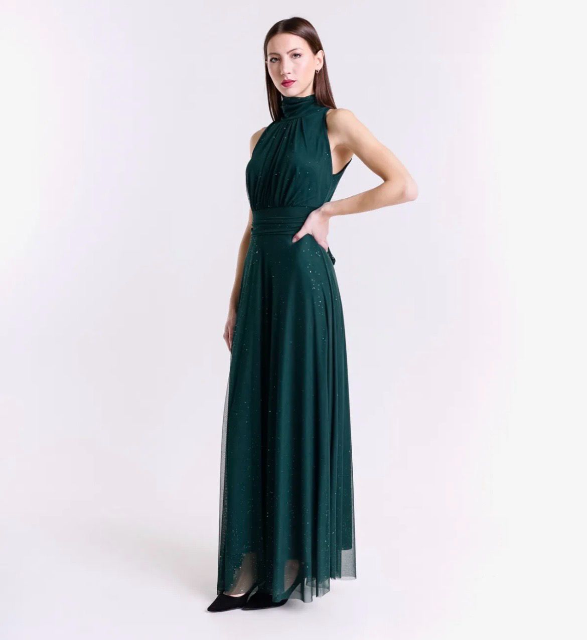 Collezione unica abito Lara lurex verde