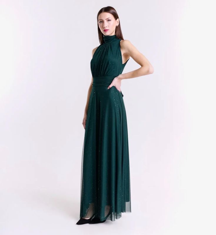 Collezione unica abito Lara lurex verde