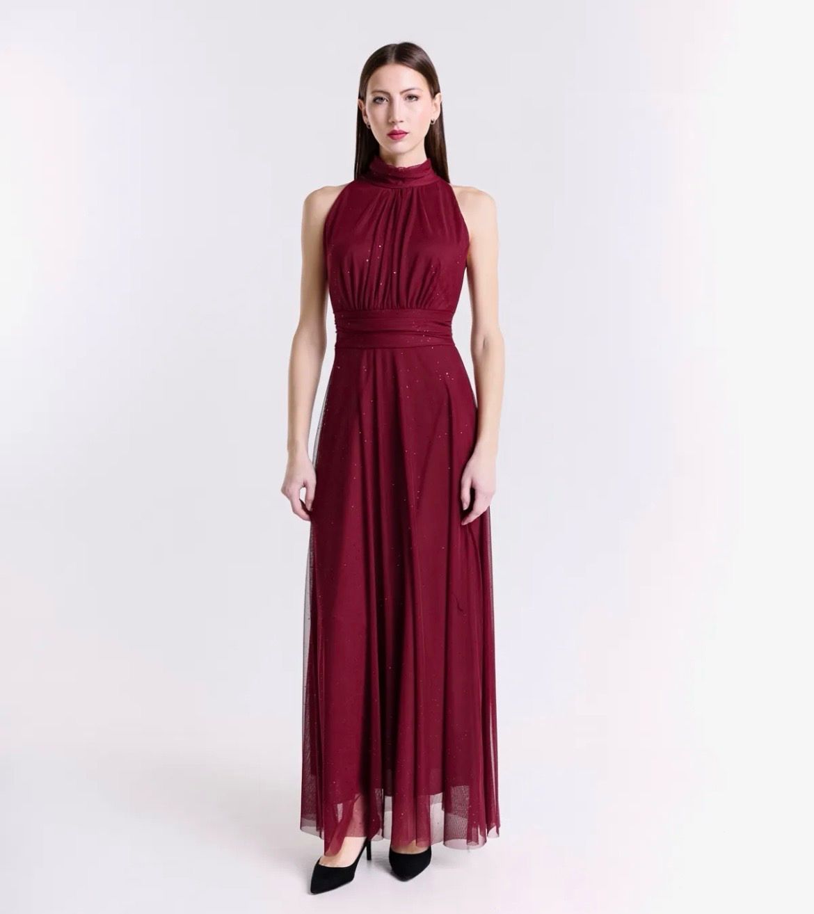 Collezione unica abito Lara lurex vino